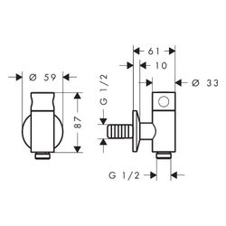 Hansgrohe AXOR One Wandanschluss Stop, Absperrventil, G1/2", 21,8l/min, Brushed Bra... HANSGROHE-48781950 4059625753507 (Abb. 1)