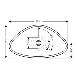 Hansgrohe Waschschüssel AXOR Massaud, Aufsatz, 144x450x800mm, Mineralguss, Weiß... HANSGROHE-42300000 4011097535302 (Abb. 1)