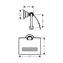 Hansgrohe AXOR Montreux Toilettenpapierhalter, Deckel, 158x106mm, Bohrabstand 35mm,... HANSGROHE-42036820 4011097516370 (Abb. 1)