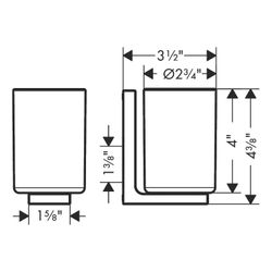 Hansgrohe AXOR Universal Rectangular Zahnputzbecher, 111x70x90mm, Metall/Glas, Matt... HANSGROHE-42604670 4059625422410 (Abb. 1)