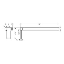 Hansgrohe AXOR Universal Rectangular Handtuchhalter zweiarmig, 381mm, Metall, Brush... HANSGROHE-42622140 4059625422625 (Abb. 1)