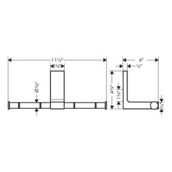 Hansgrohe AXOR Universal Rectangular Toilettenpapierhalter doppelt, 110x102mm, Meta... HANSGROHE-42657330 4059625424056 (Abb. 1)