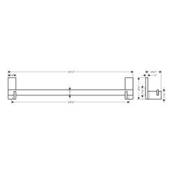 Hansgrohe AXOR Universal Rectangular Badetuchhalter 640mm, 600mm Bohrabstand, Metal... HANSGROHE-42661820 4059625424728 (Abb. 1)