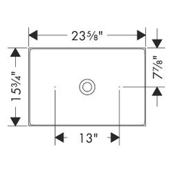 Hansgrohe AXOR Aufsatzwaschtisch Suite Quadratisch, 600x95x400mm, ohne Hahnloch, Üb... HANSGROHE-42004820 4059625503188 (Abb. 1)