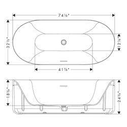 Hansgrohe AXOR freistehende Badewanne Suite, 1884x631x827mm, Ablaufgarnitur, Polish... HANSGROHE-42005830 4059625503393 (Abb. 1)