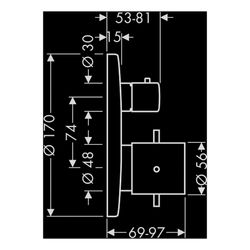 Hansgrohe AXOR Starck Thermostat Unterputz, 25l/min, Absperrventil, Polished Black ... HANSGROHE-10700330 4011097862491 (Abb. 1)