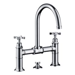 Hansgrohe AXOR Montreux 2-Griff Waschtischarmatur 220mm, 5l/min, Kreuzgriffen, Zugs... HANSGROHE-16510000 4011097515281 (Abb. 1)