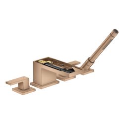 Hansgrohe AXOR MyEdition 4-Loch Wannenrandarmatur, 22l/min, ohne Platte, Brushed Re... HANSGROHE-47432310 4059625212547 (Abb. 1)
