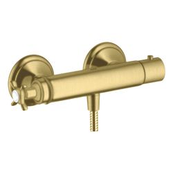 Hansgrohe AXOR Montreux Brausethermostat Aufputz, 16l/min, Kreuzgriff, Brushed Bras... HANSGROHE-16261950 4011097878409 (Abb. 1)