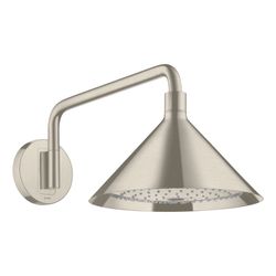 Hansgrohe AXOR Showers/Front Kopfbrause 240mm, 15l/min, 2jet, Brausearm, Brushed Ni... HANSGROHE-26021820 4011097836577 (Abb. 1)