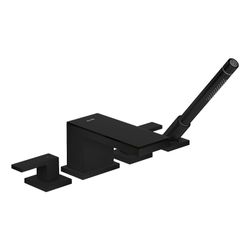Hansgrohe AXOR MyEdition 4-Loch Wannenrandarmatur, 22l/min, Mattschwarz/Schwarzglas... HANSGROHE-47430670 4059625450994 (Abb. 1)