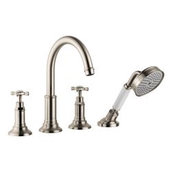 Hansgrohe AXOR Montreux 4-Loch Fliesenrandarmatur, 21l/min, Kreuzgriffen, Brushed N... HANSGROHE-16544820 4011097515571 (Abb. 1)