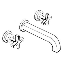 Hansgrohe AXOR Citterio 3-Loch Waschtischarmatur UP für Wandm, Auslauf 222mm, Kreuz... HANSGROHE-39143800 4011097916408 (Abb. 1)