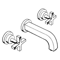 Hansgrohe AXOR Citterio 3-Loch Waschtischarmatur UP für Wandm, Auslauf 162mm, Kreuz... HANSGROHE-39313330 4011097917474 (Abb. 1)