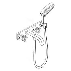 Hansgrohe AXOR Wannenarmatur Citterio 3-Loch Unterputz Wandmontage, Handbrause, Kre... HANSGROHE-39441330 4011097918372 (Abb. 1)