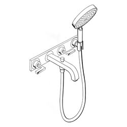 Hansgrohe AXOR Wannenarmatur Citterio 3-Loch Unterputz Wandmontage, Handbrause, Heb... HANSGROHE-39442300 4011097918570 (Abb. 1)