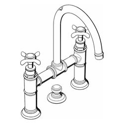 Hansgrohe AXOR Montreux 2-Griff Waschtischarmatur 220mm, 5l/min, Kreuzgriffen, Zugs... HANSGROHE-16510330 4011097879390 (Abb. 1)