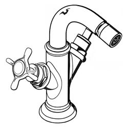 Hansgrohe AXOR Montreux 2-Griff Bidetarmatur, 7,5l/min, Kreuzgriffen, Zugstangen-Ab... HANSGROHE-16520330 4011097880570 (Abb. 1)