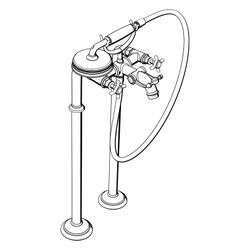 Hansgrohe AXOR Montreux 2-Griff Wannenarmatur bodenstehend, 16,5l/min, Kreuzgriffen... HANSGROHE-16547330 4011097819082 (Abb. 1)