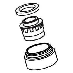 Hansgrohe AXOR Luftsprudler für Uno Piccolo Wannenmischer, M24x1, 25l/min, 97356000... HANSGROHE-97356000 4011097477954 (Abb. 1)
