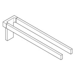 Hansgrohe AXOR Universal Rectangular Handtuchhalter zweiarmig, 381mm, Metall, Brush... HANSGROHE-42622140 4059625422625 (Abb. 1)
