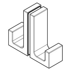 Hansgrohe AXOR Universal Rectangular Duschtürgriff, 6-12mm Glasstärke, Metall, Brus... HANSGROHE-42639950 4059625423998 (Abb. 1)