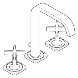 Hansgrohe AXOR Citterio E 3-Loch Waschtischarmatur ComfortZone 170, Rosetten, Zugst... HANSGROHE-36108310 4011097819198 (Abb. 1)