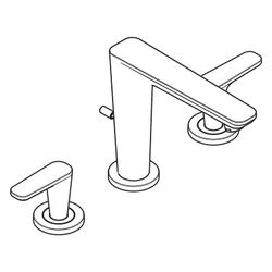Hansgrohe AXOR Citterio C 3-Loch Waschtischarmatur 125, DN 15, Zugstangen-Ablaufgar... HANSGROHE-49061800 4059625571606 (Abb. 1)