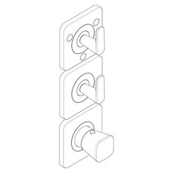 Hansgrohe AXOR Citterio C Thermostatmodul 380x120mm, UP DN 20, Platte für 3 Verbrau... HANSGROHE-49710340 4059625560044 (Abb. 1)