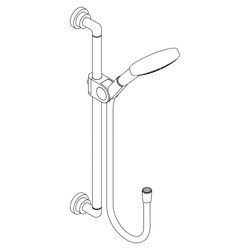 Hansgrohe AXOR Brausenset Citterio 900mm, Handbrause 120mm, 3jet, 15l/min, Brushed ... HANSGROHE-27991950 4011097895598 (Abb. 1)