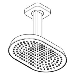 Hansgrohe AXOR ShowerSphere Kopfbrause, 6l/min, 250x160mm, 1jet, EcoSmartPlus, Deck... HANSGROHE-39771820 4059625627884 (Abb. 1)