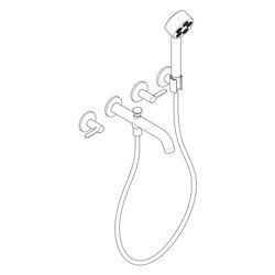 Hansgrohe AXOR One 3-Loch Wannenarmatur Unterputz 25,7l/min für Wandmontage, Hebelg... HANSGROHE-48444250 4059625746899 (Abb. 1)