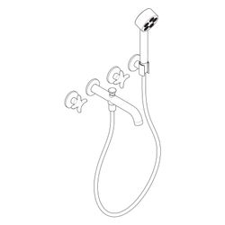 Hansgrohe AXOR One 3-Loch Wannenarmatur Unterputz 25,7l/min für Wandmontage, Kreuzg... HANSGROHE-48443330 4059625746752 (Abb. 1)