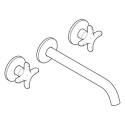 Hansgrohe AXOR One 3-Loch Wannenarmatur Unterputz 20,5l/min für Wandmontage, Kreuzg... HANSGROHE-48430820 4059625746783 (Abb. 1)