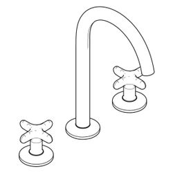 Hansgrohe AXOR One 3-Loch Waschtischarmatur 170mm, 5l/min, Kreuzgriffen, Push-Open ... HANSGROHE-48040950 4059625752371 (Abb. 1)