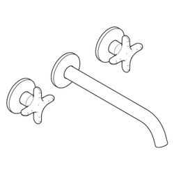 Hansgrohe AXOR One 3-Loch Waschtischarmatur Unterputz, 5l/min, für Wandmontage, Aus... HANSGROHE-48140820 4059625746363 (Abb. 1)