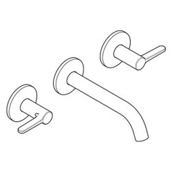 Hansgrohe AXOR One 3-Loch Waschtischarmatur UP, 5l/min, für Wandmontage, Auslauf 16... HANSGROHE-48150990 4059625750339 (Abb. 1)