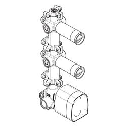 Hansgrohe AXOR One Grundkörper für Thermostatmodul Unterputz für 2 Verbraucher, DN ... HANSGROHE-48720180 4059625717288 (Abb. 1)