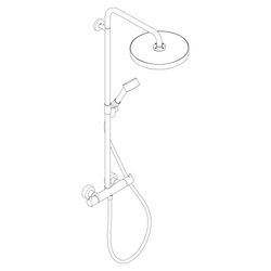 Hansgrohe AXOR One Showerpipe, Thermostat, Kopfbrause 280mm, 13,2l/min, 1jet, Brush... HANSGROHE-48794950 4059625718773 (Abb. 1)