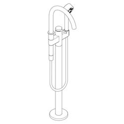 Hansgrohe AXOR One Einhebel-Wannenmischer bodenstehend, 21,5l/min, Edelstahl Optic... HANSGROHE-48440800 4059625372401 (Abb. 1)