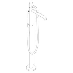 Hansgrohe AXOR Uno Einhebel-Wannenmischer bodenstehend, 18l/min, Bügelgriff, Chrom... HANSGROHE-38442000 4011097849249 (Abb. 1)