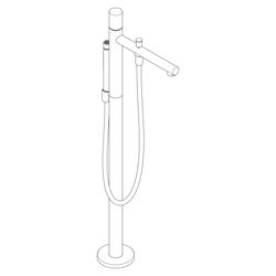 Hansgrohe AXOR Uno Einhebel-Wannenmischer bodenstehend, 18l/min, Zerogriff, Brushed... HANSGROHE-45416950 4059625032619 (Abb. 1)