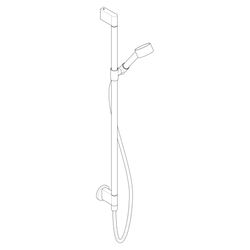 Hansgrohe AXOR One Brauseset 75mm, 9,1l/min, 1jet EcoSmart, Wandanschluss, Brushed ... HANSGROHE-48791250 4059625369067 (Abb. 1)