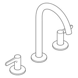 Hansgrohe AXOR One 3-Loch Waschtischarmatur 170mm, 5l/min, Hebelgriff, Push-Open Ab... HANSGROHE-48050250 4059625371107 (Abb. 1)