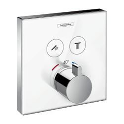 hansgrohe Thermostat Unterputz ShowerSelect Glas 2 Verbraucher weiß/chrom... HANSGROHE-15738400 4011097777481 (Abb. 1)