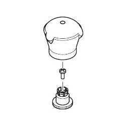 Hansgrohe AXOR Warmwassergriff für Mondaro, Weiß/Gold Optik, geschnappt, 18292490... HANSGROHE-18292490 4011097181943 (Abb. 1)