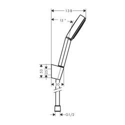 hansgrohe Porterset Pulsify S 105 1jet mit Brauseschlauch 1250mm mattweiß... HANSGROHE-24301700 4059625358399 (Abb. 1)