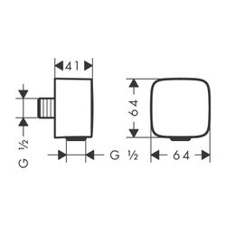 hansgrohe Schlauchanschluss DN15 Fixfit E mit Rückflussverhinderer mattweiß... HANSGROHE-26457700 4059625304761 (Abb. 1)