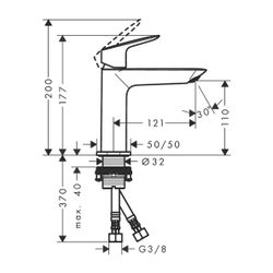 hansgrohe Waschtischmischer 110 Fine Logis mit Push-Open Ablaufgarnitur chrom... HANSGROHE-71252000 4059625356180 (Abb. 1)