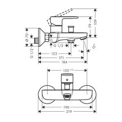 hansgrohe Wannenmischer Aufputz Vernis Blend mattschwarz... HANSGROHE-71440670 4059625326428 (Abb. 1)